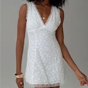 Princess Polly plunging V neckline white dress